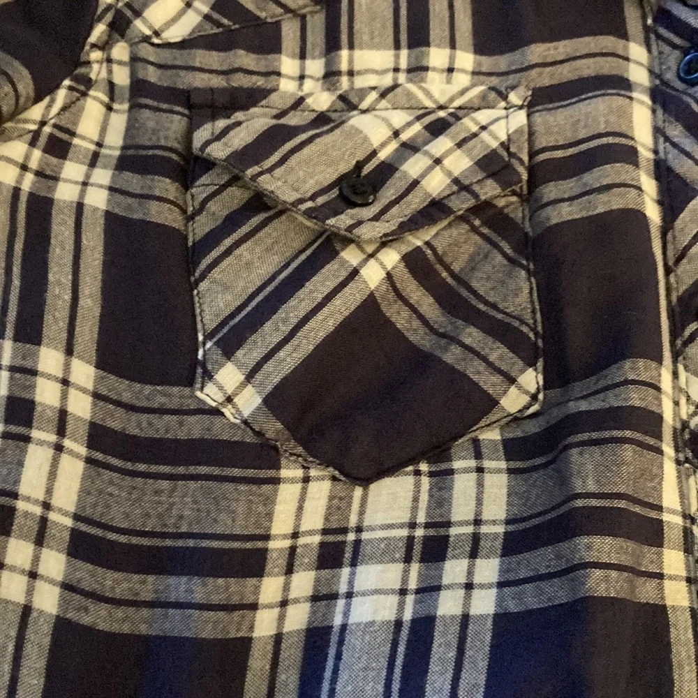 Rails Navy and White Plaid Button Down Shirt - Picture 6 of 9